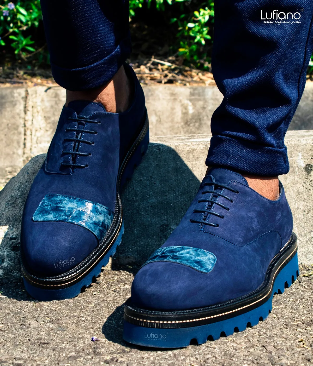 198  Lufiano Lace Up: Indigo