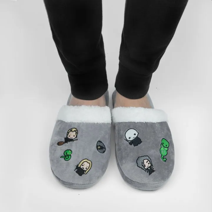 2 x Mens Womens Harry Potter Dark Arts Kawaii Slippers Grey