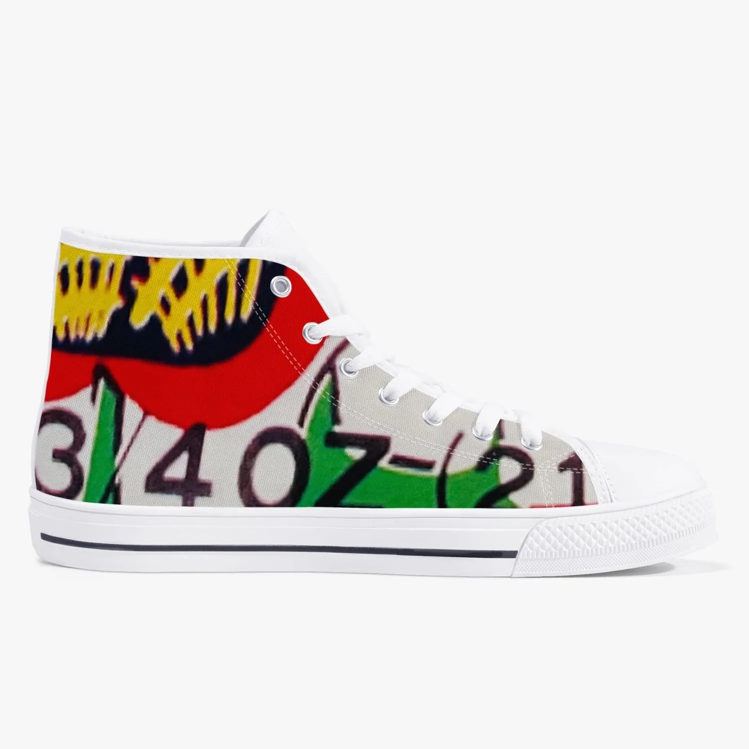 325. Classic High-Top Canvas Shoes - White/Black