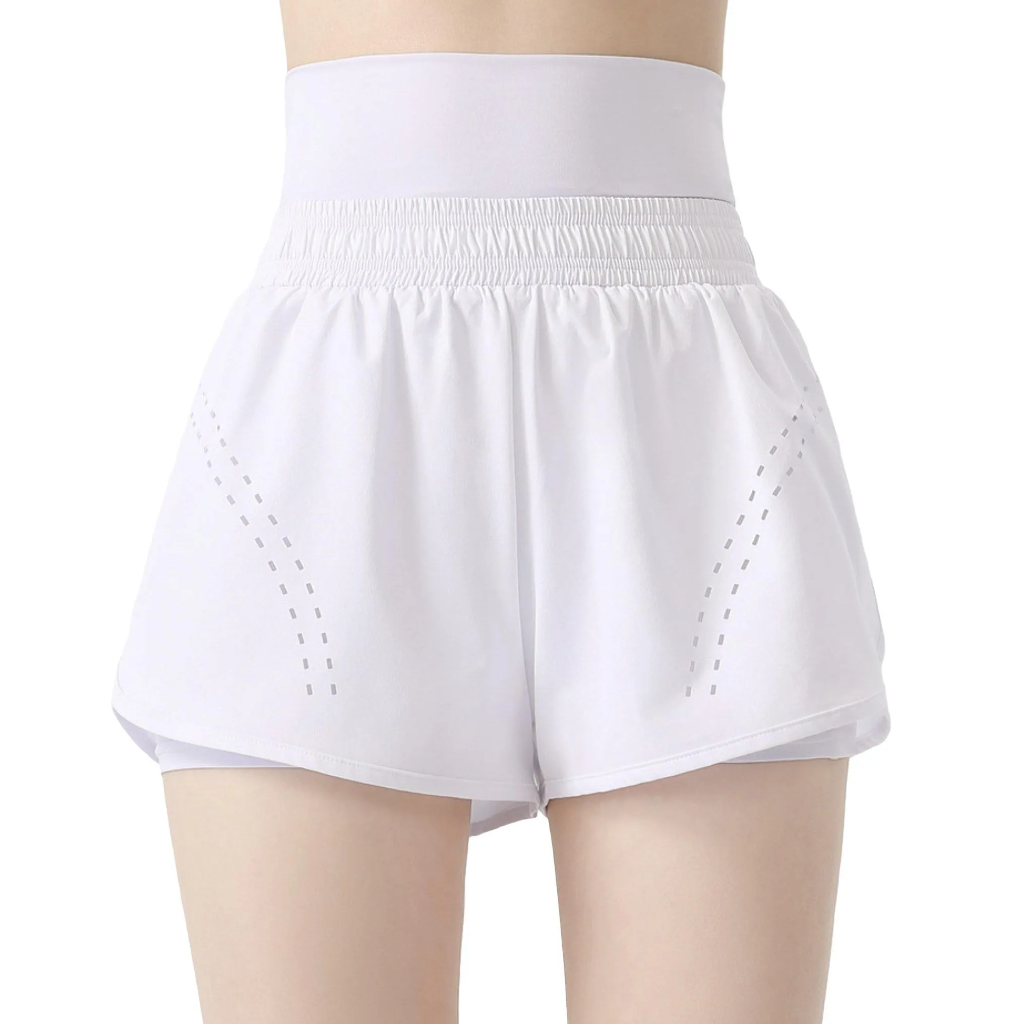 Active Shorts for Women -  High Waisted Athletic Free-Flowing Running Shorts