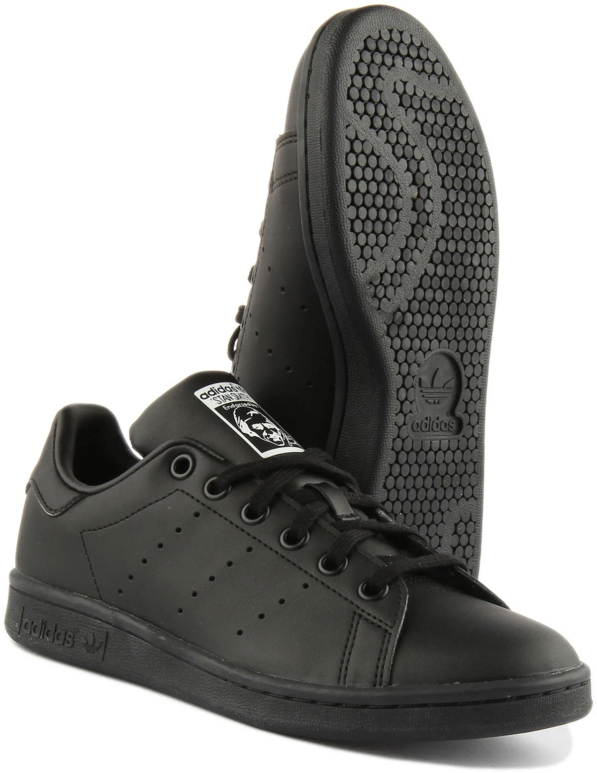 Adidas Stan Smith J In Black For Youth