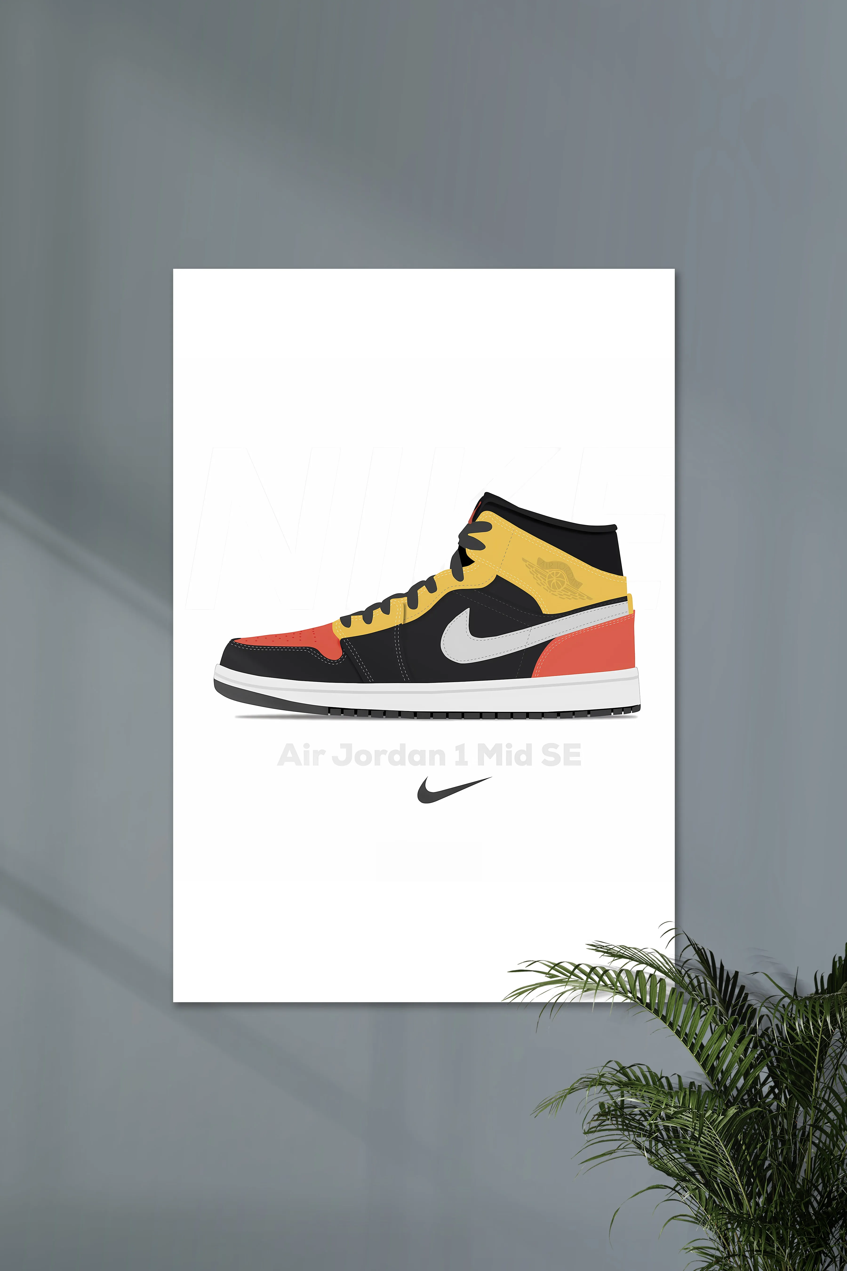 Air Jordan 1 Mid SE | RETRO # 11 | NIKE | Shoe Poster