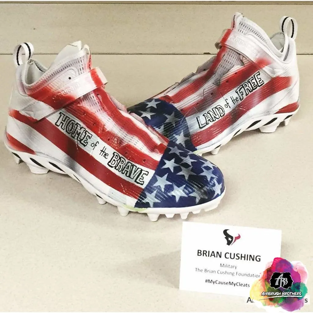 Airbrush American Flag Cleats Design