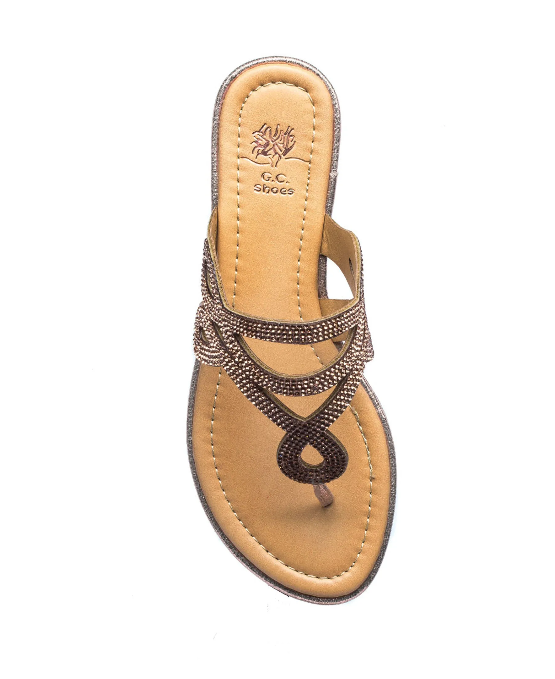 Amelia Rose Gold Flat Sandals