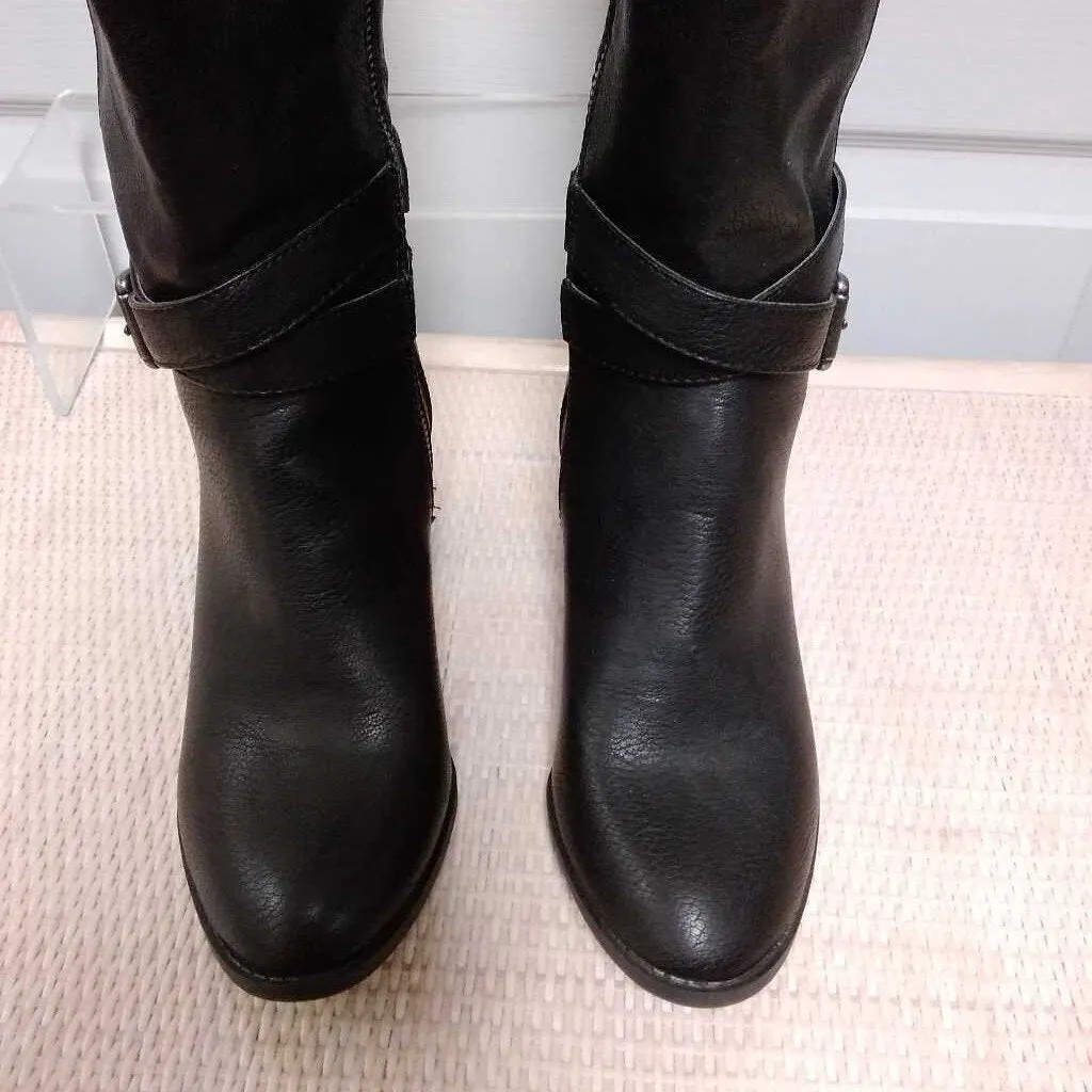 BASS BLACK "HANA" FAUX LEATHER KNEE HIGH BOOTS SIZE 8.5