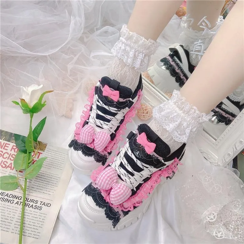 Black & Pink Lolita Sneakers