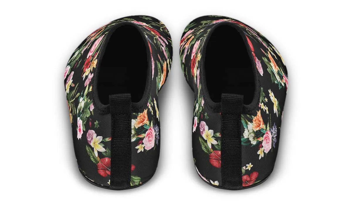 Black Floral Aqua Barefoot Shoes