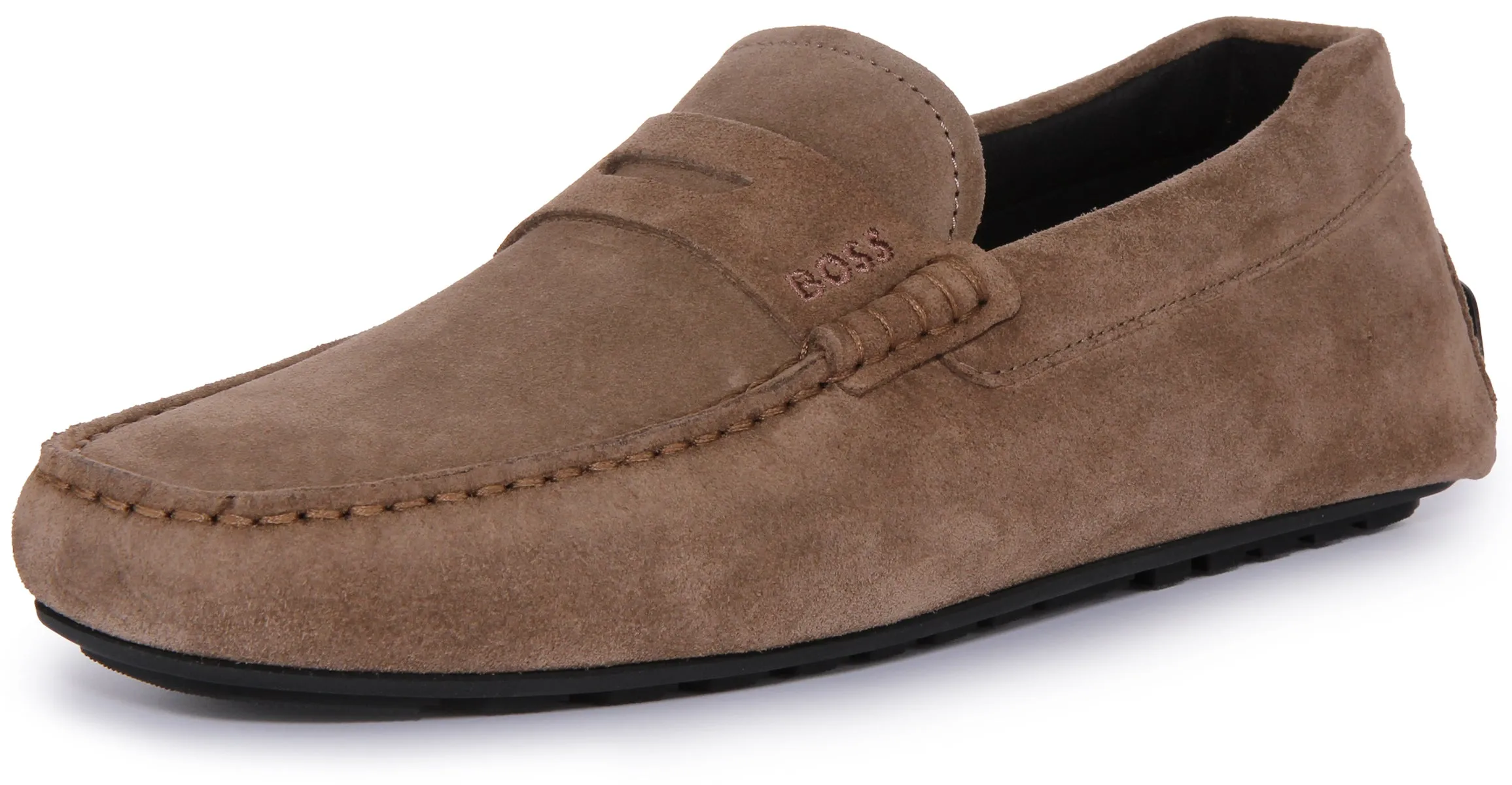 Boss Noel Mocc Suede In Chocobrown For Men