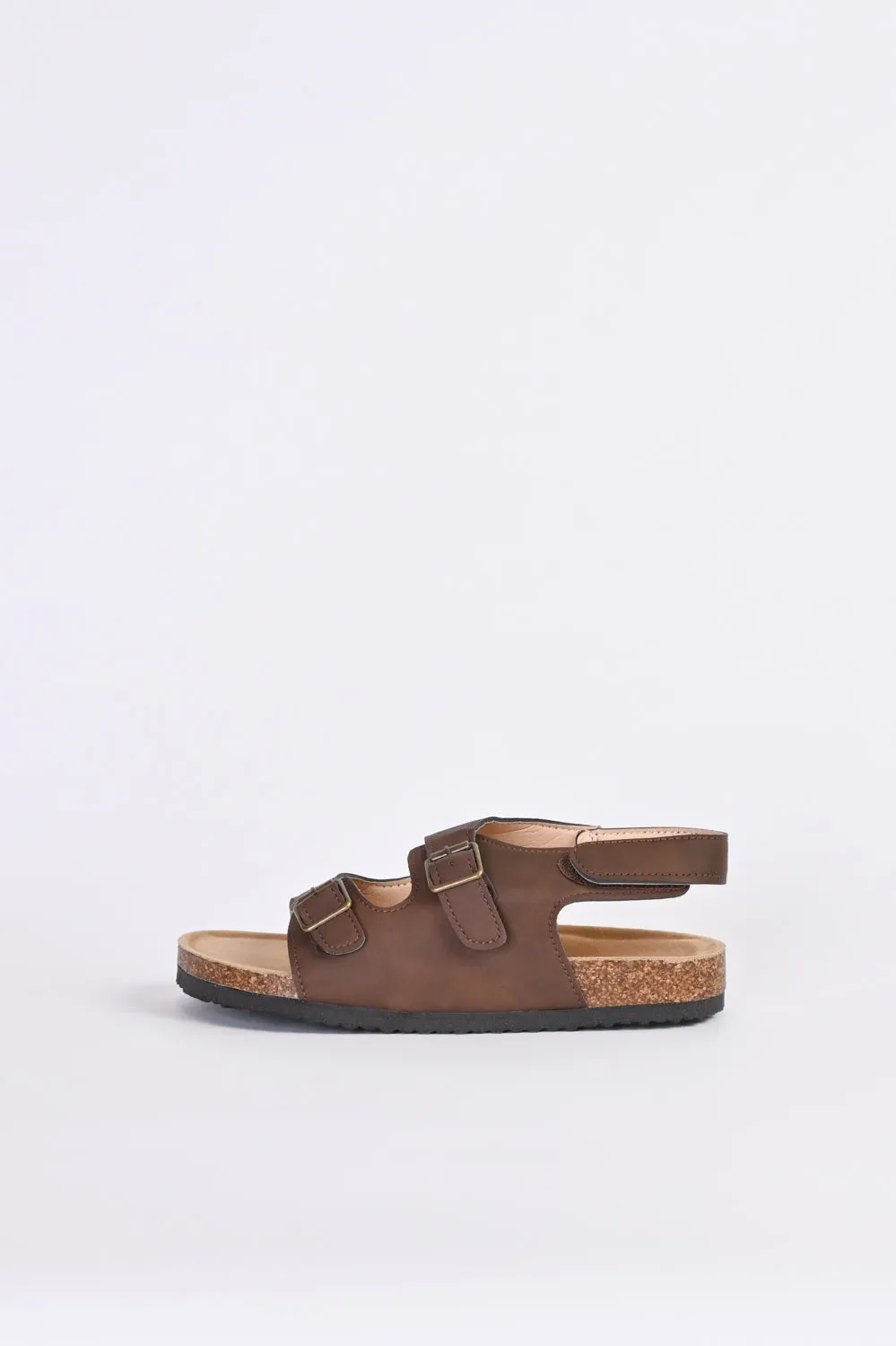 BOYS BUCKLED LEATHER SANDALS