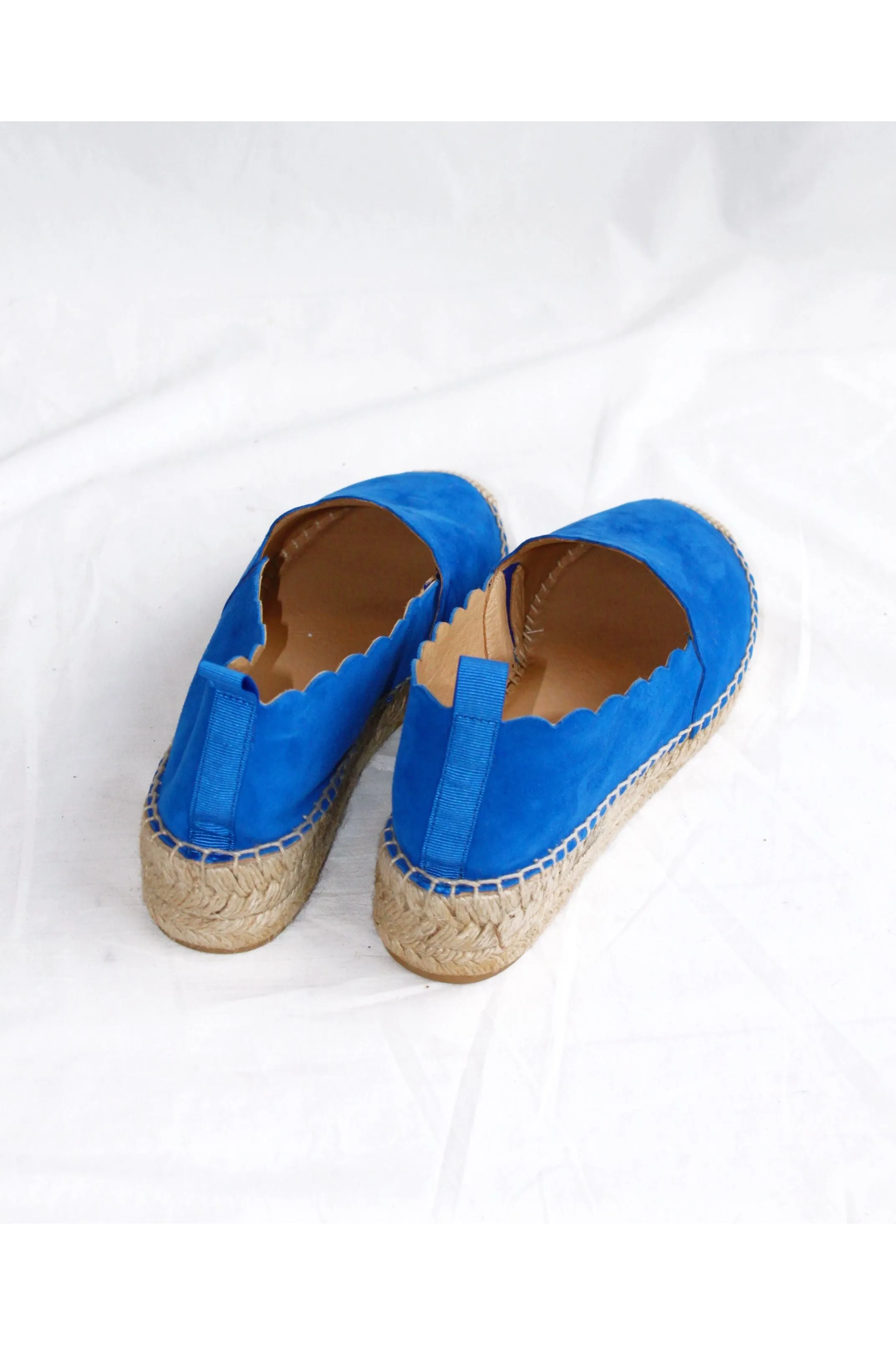 Bright Blue Suede Espadrilles