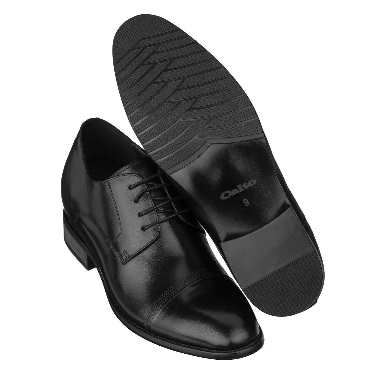 CALTO Black Formal Dress Shoes - Three Inches - Y1004