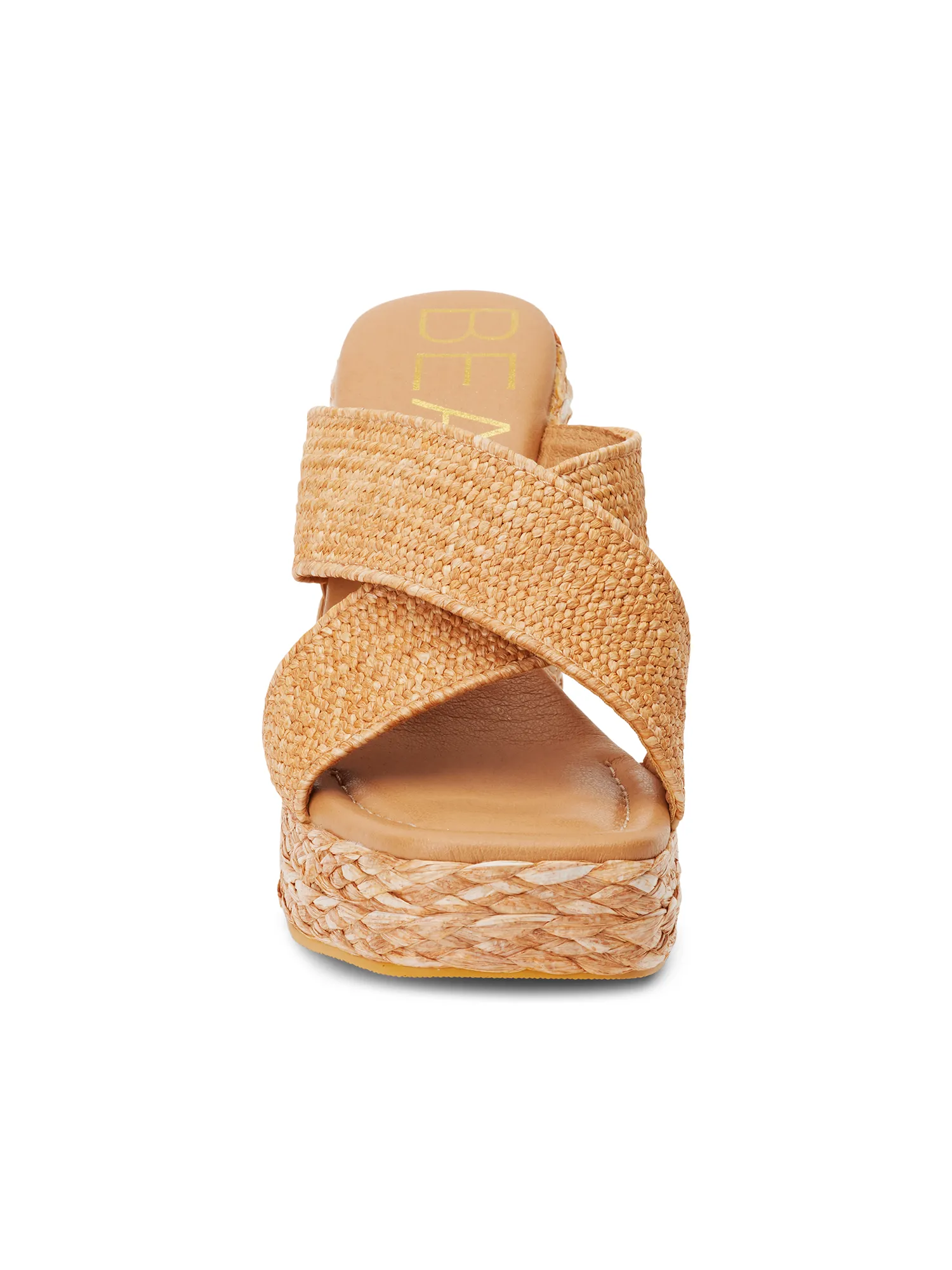 Caravan Raffia Heel in Cognac