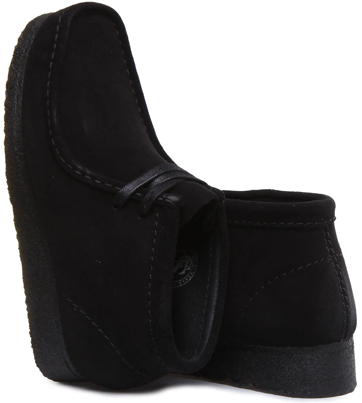 Clarks Originals Wallabee Boot In Black Suede