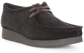 Clarks Wallabee Evo shoe In Black Suede For Women