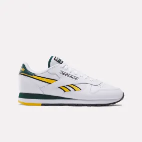 Classic Leather Shoes White/Gold/Collegiate Green