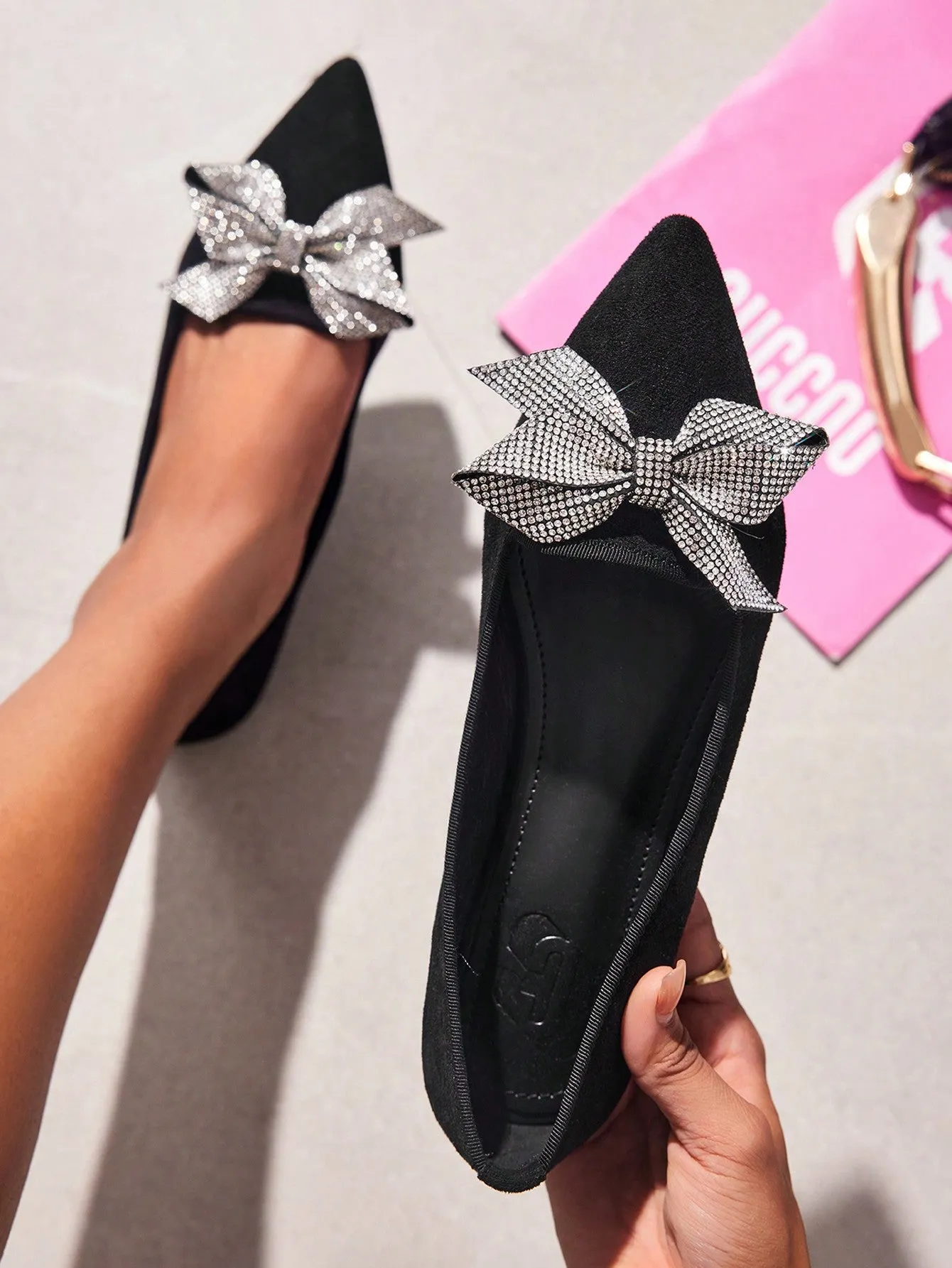 CUCCOO CHICEST Woman Shoes Black Flat Shoes With Bow Detailing Wedding Shoes Vacation Shoes Summer Sale