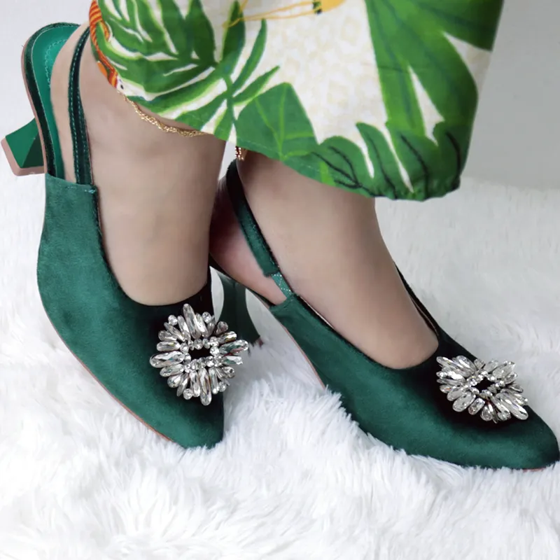 Embellished Heels Velvet Women’s Pump Shoes