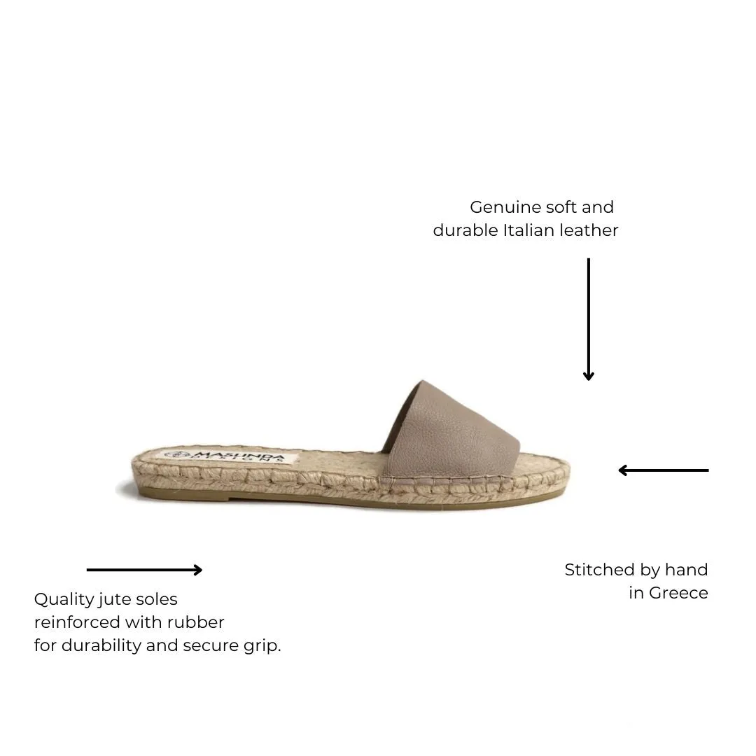 Evil Eye Espadrilles Slides - Beige