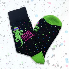 Gecko Splatter Party Socks