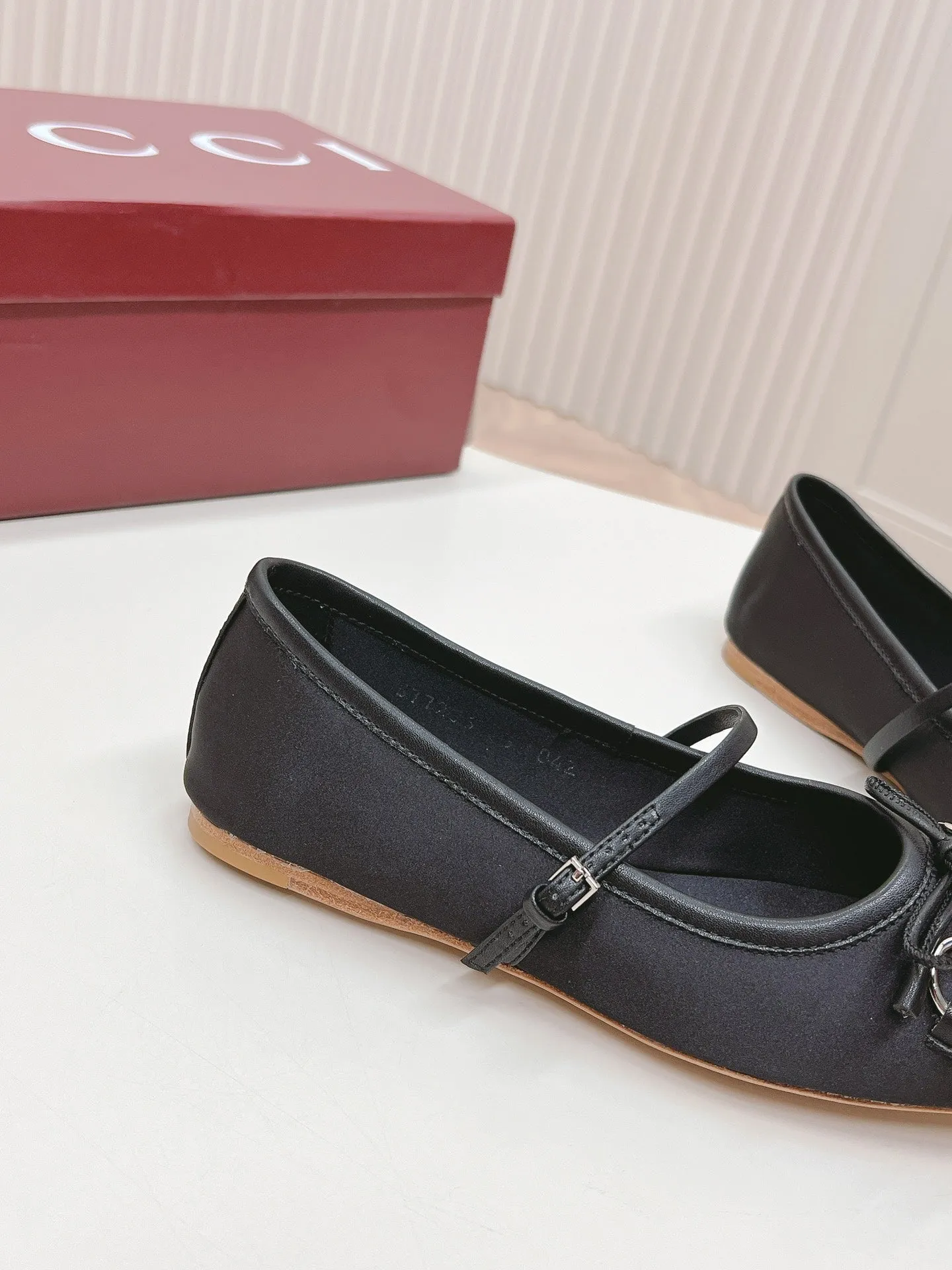 GG BALLET FLAT BLACK SILK