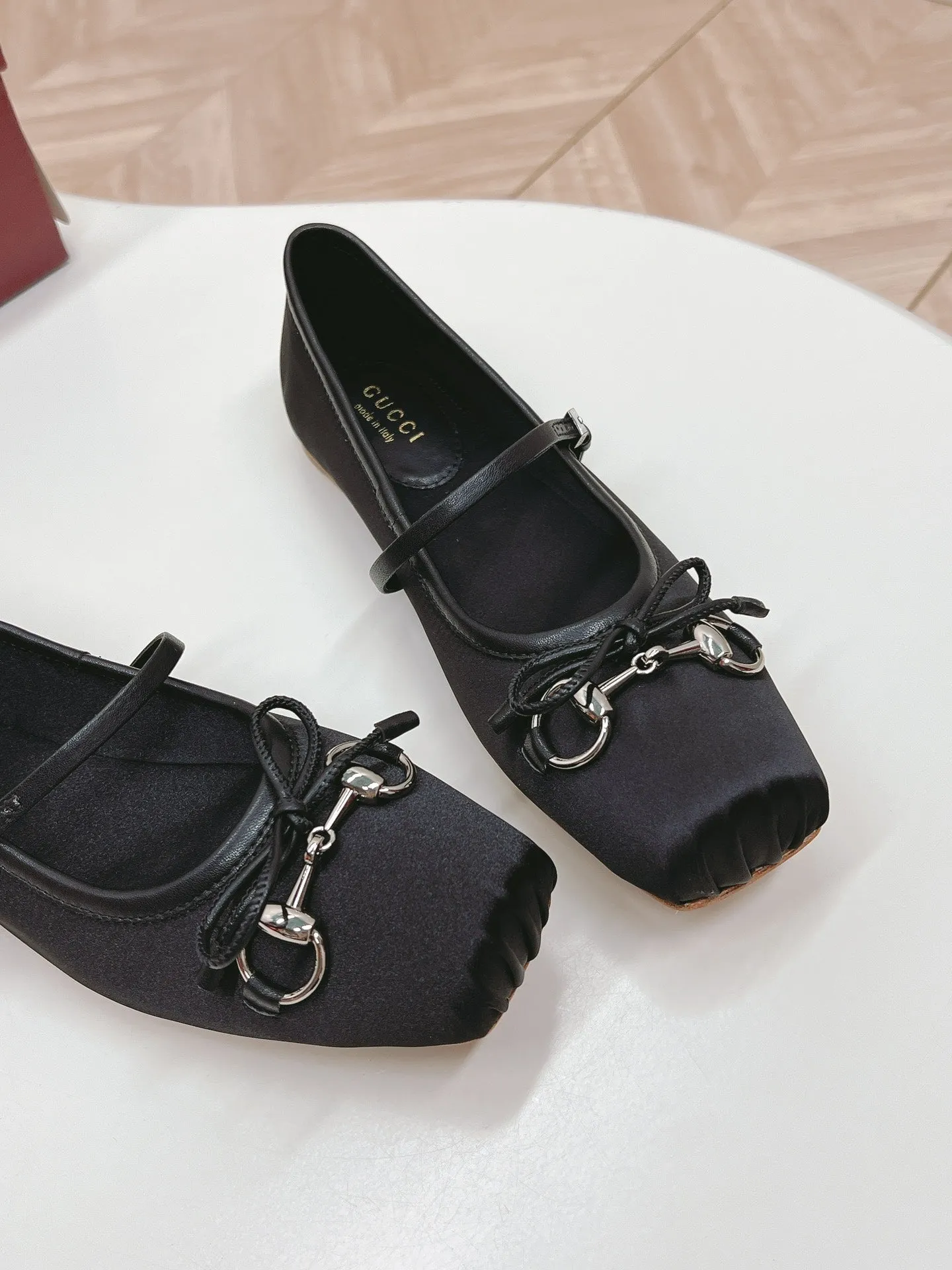 GG BALLET FLAT BLACK SILK