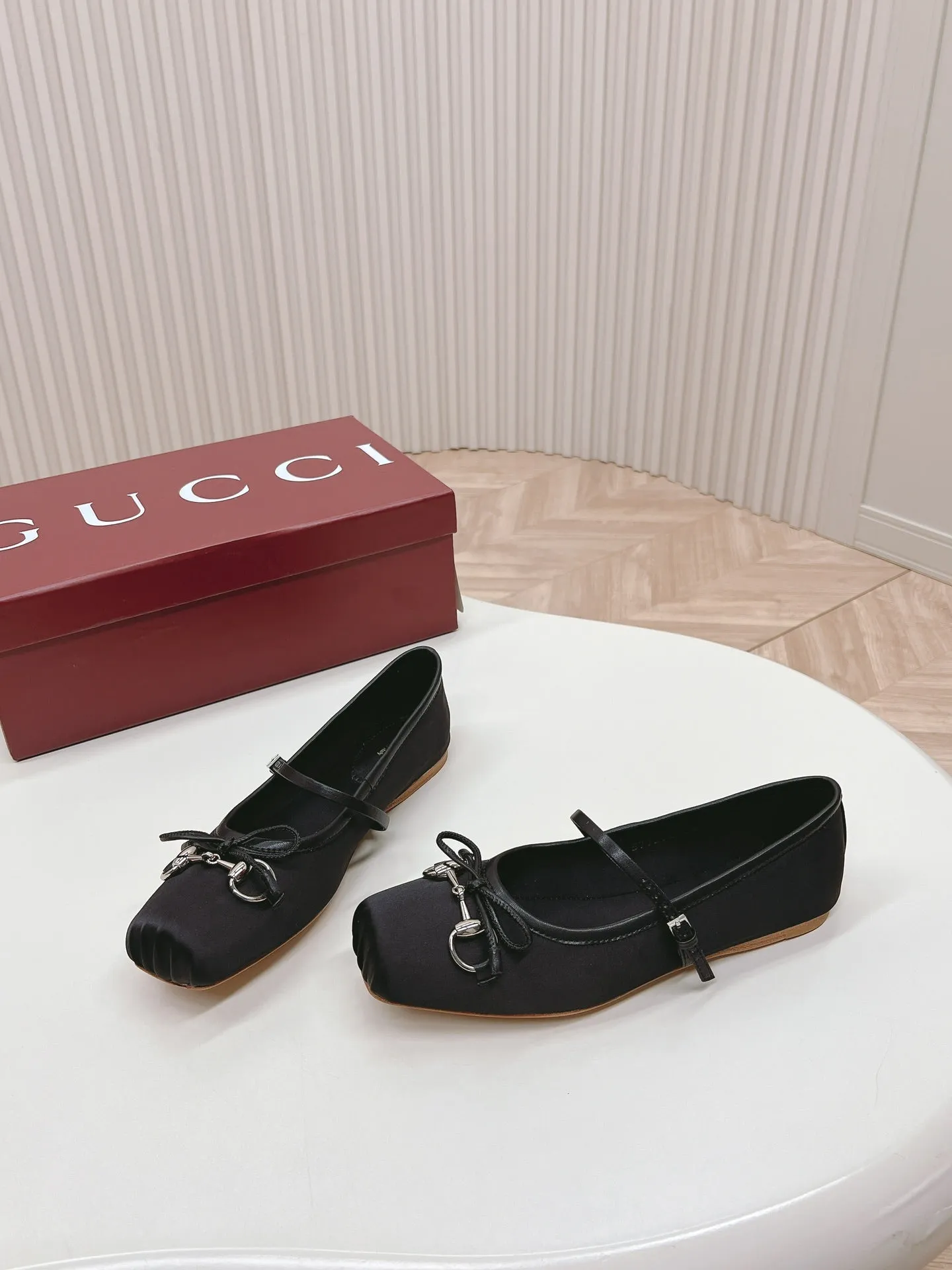 GG BALLET FLAT BLACK SILK