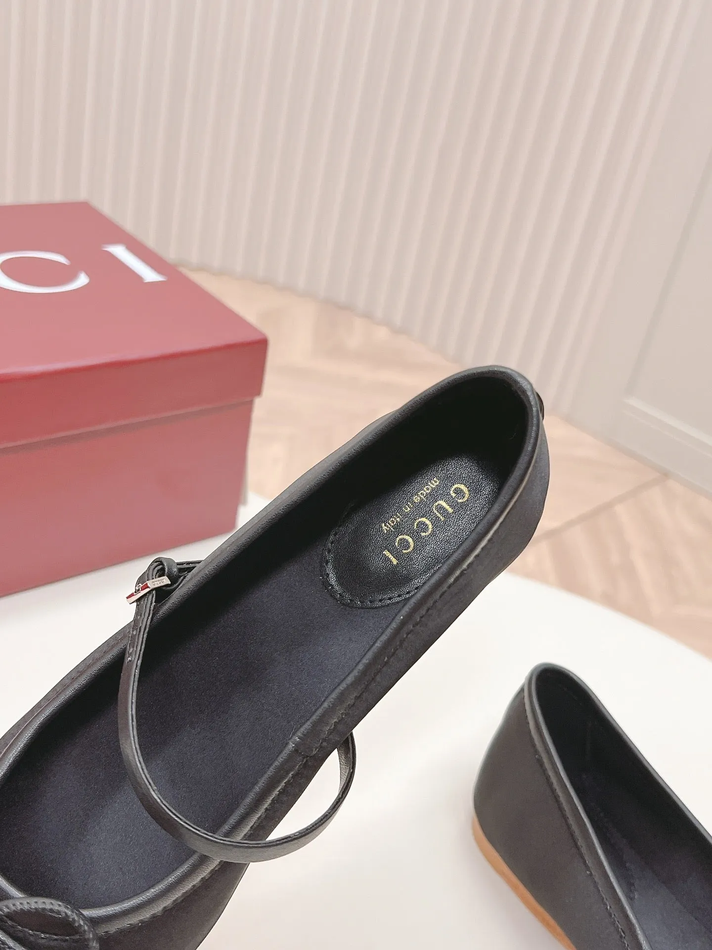 GG BALLET FLAT BLACK SILK