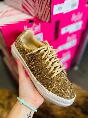 Gold Rhinestone Sneakers