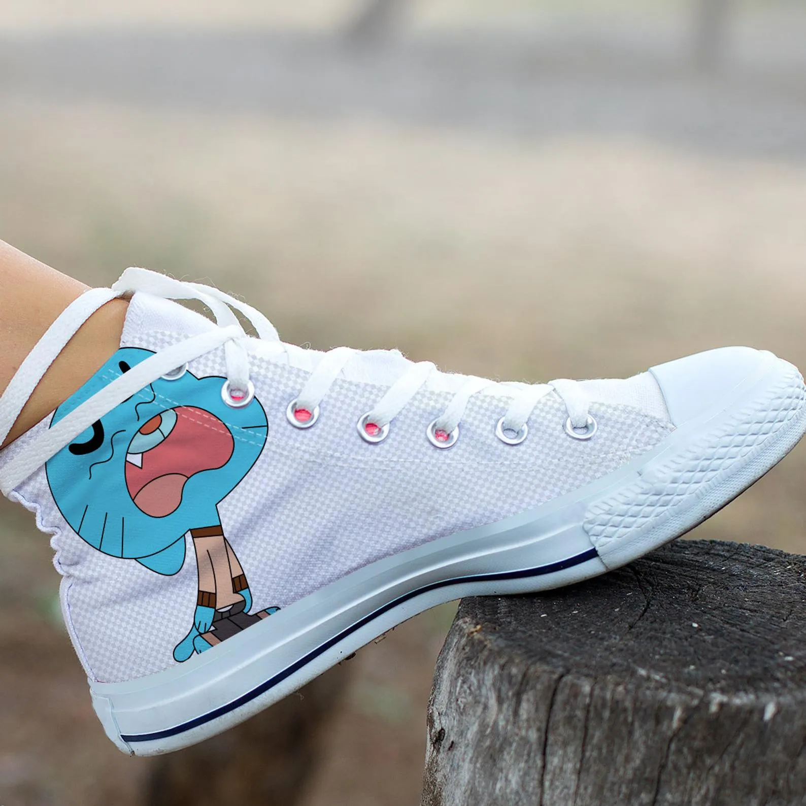 Gumball Custom Shoes, Cartoon Hightops, Cartoon Network Shoes, Custom Hi Tops, Gumball Beads Shoes, Gumbal Machine Shoes