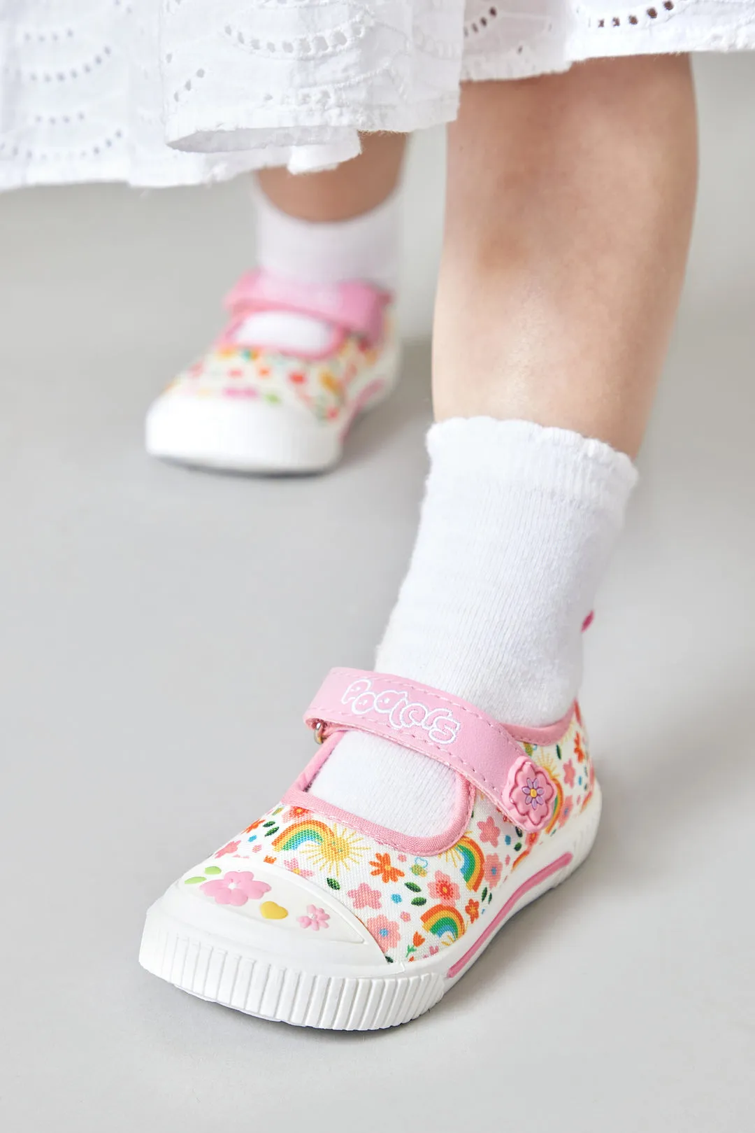 Infants Podlers Canvas Baby Shoes Strap Over Pink Halle Happy days sale