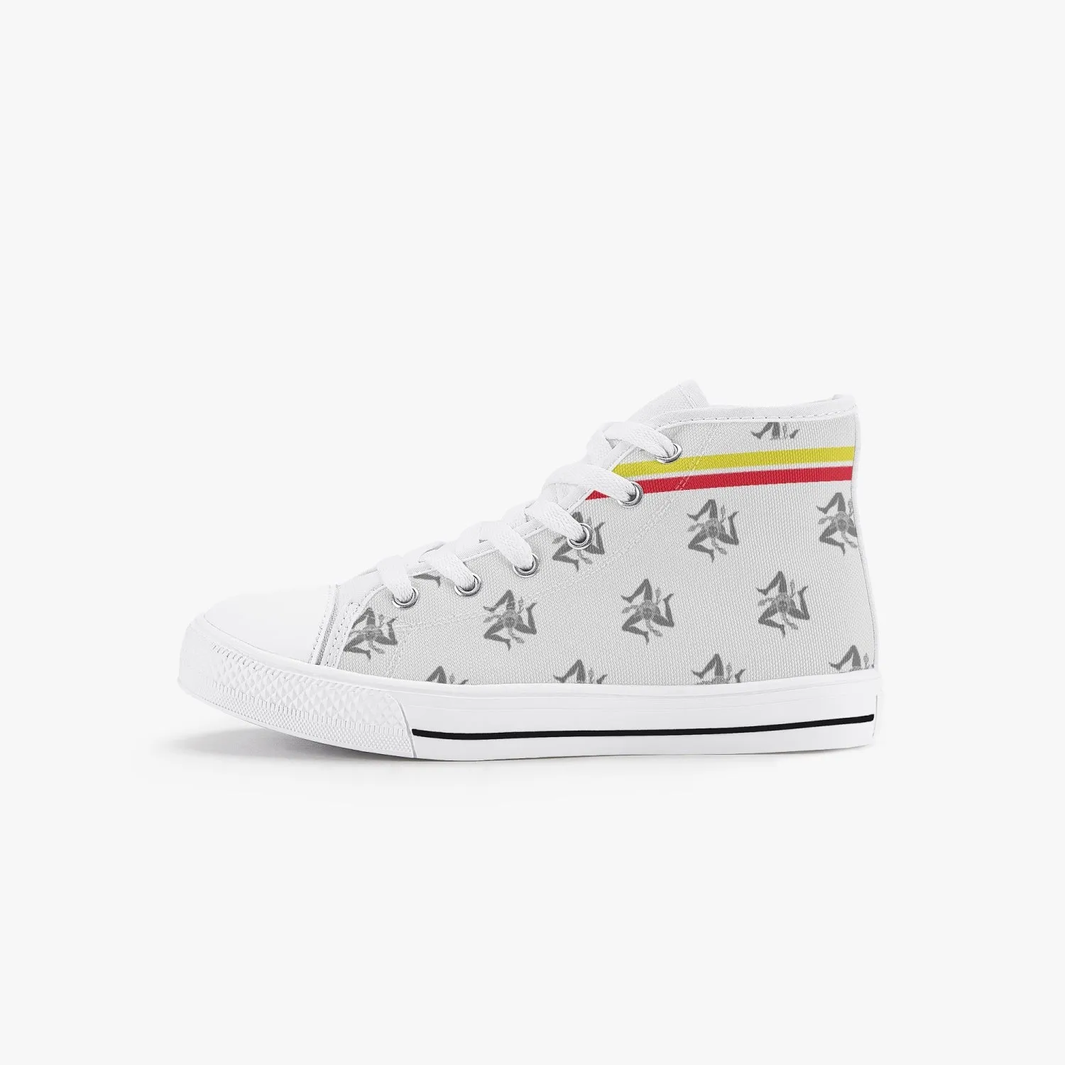 Kid’s High-Top Shoes Siclian pattern white