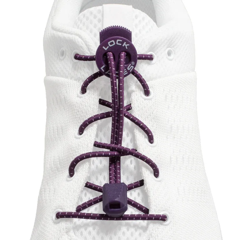 kids lock laces original no-tie shoelaces (purple)