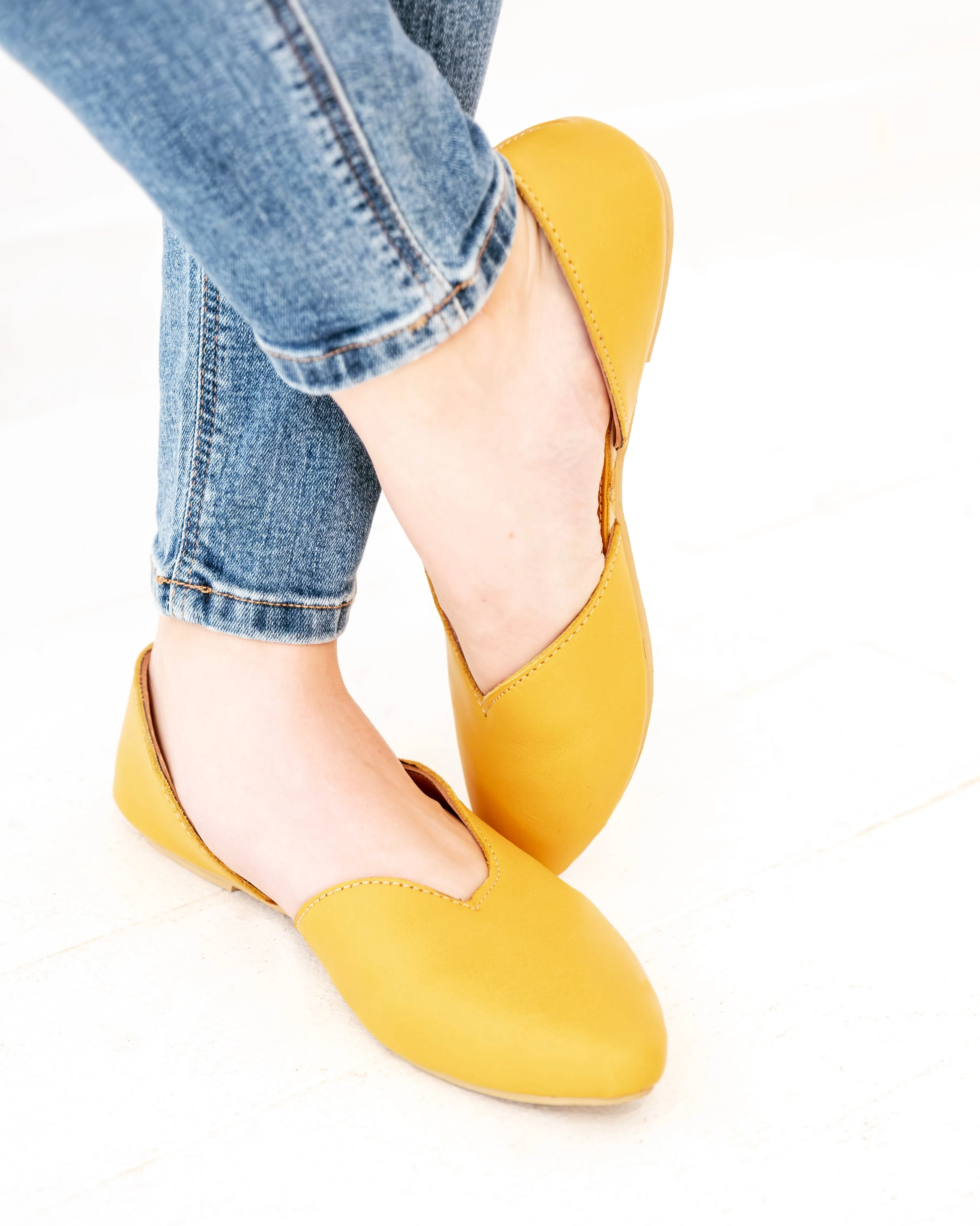 Laura Leather Shoes (Mustard)