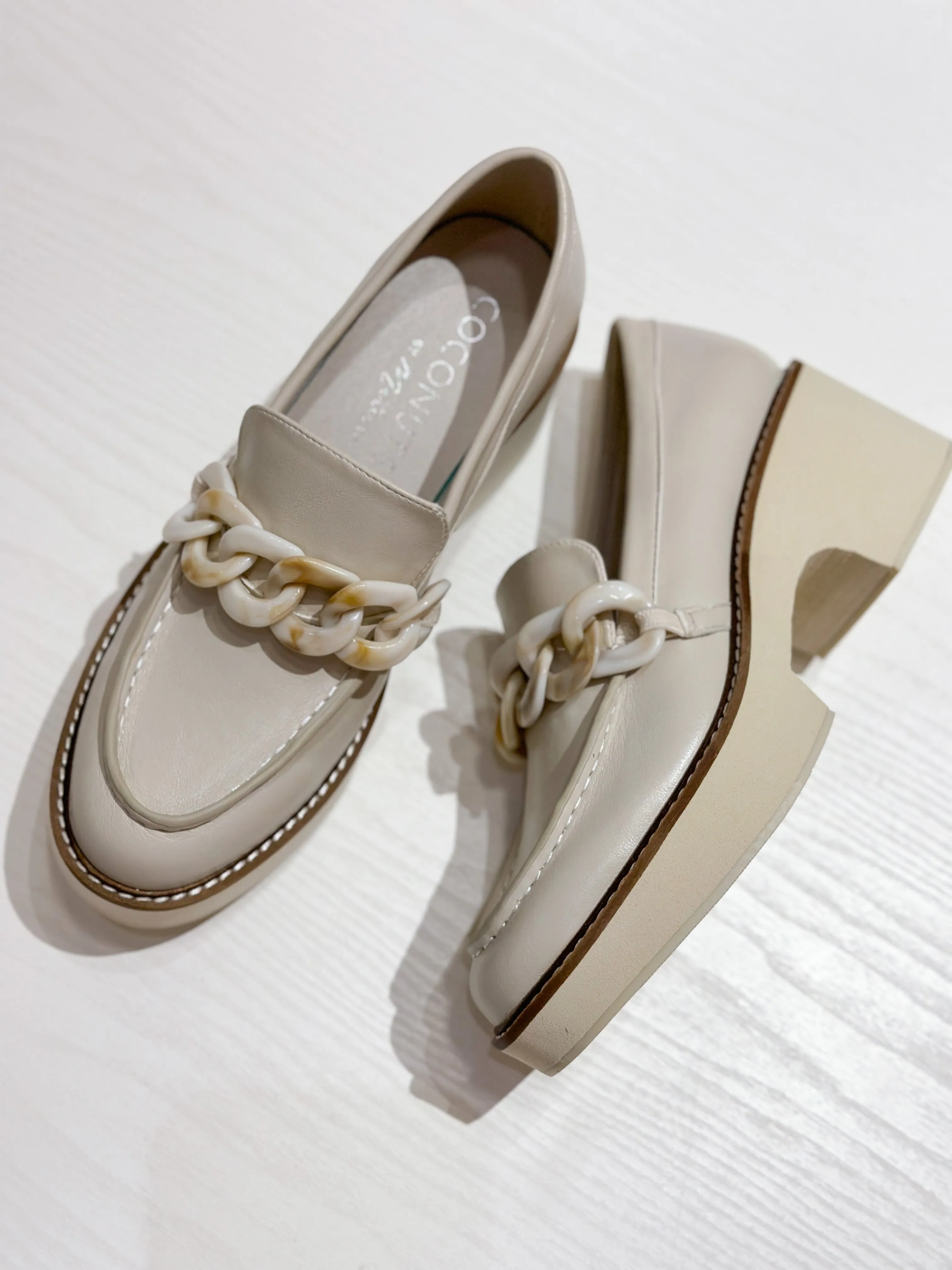 Louie Platform Loafers - Bone