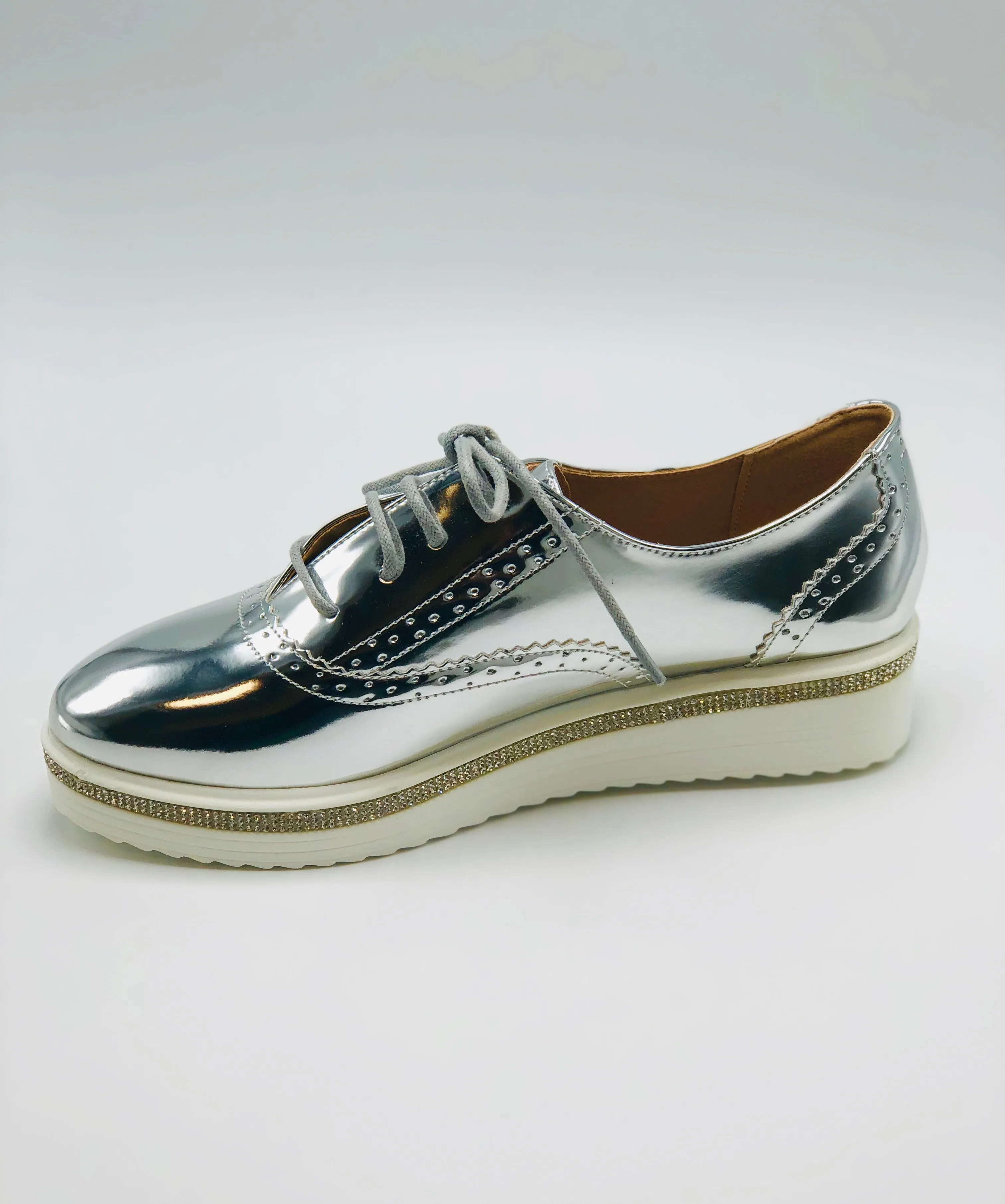 Marissa- Metallic Sneaker with Bling Trim