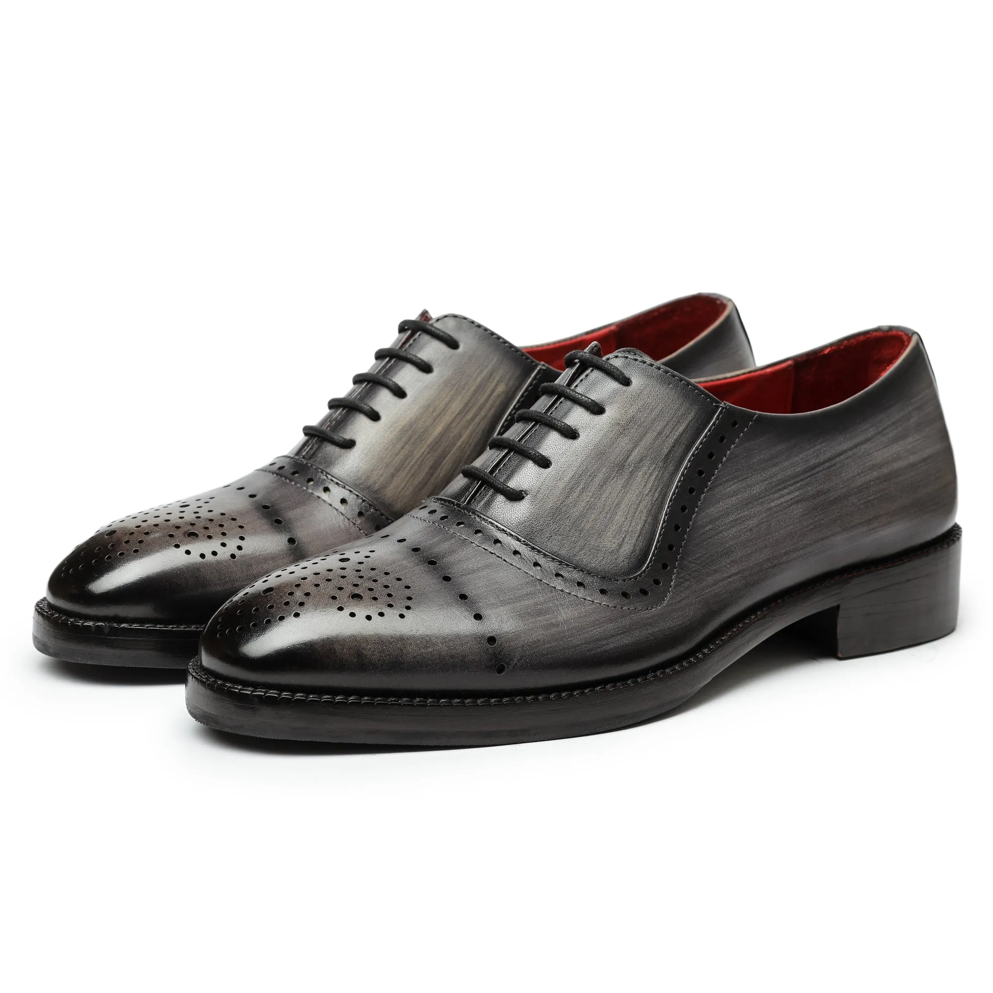 Medallion Toe Oxford- Gray