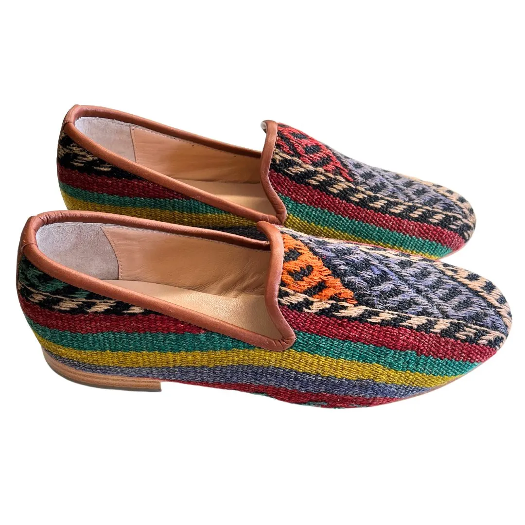 Men's Turkish Kilim Loafers | Multicolor Pattern