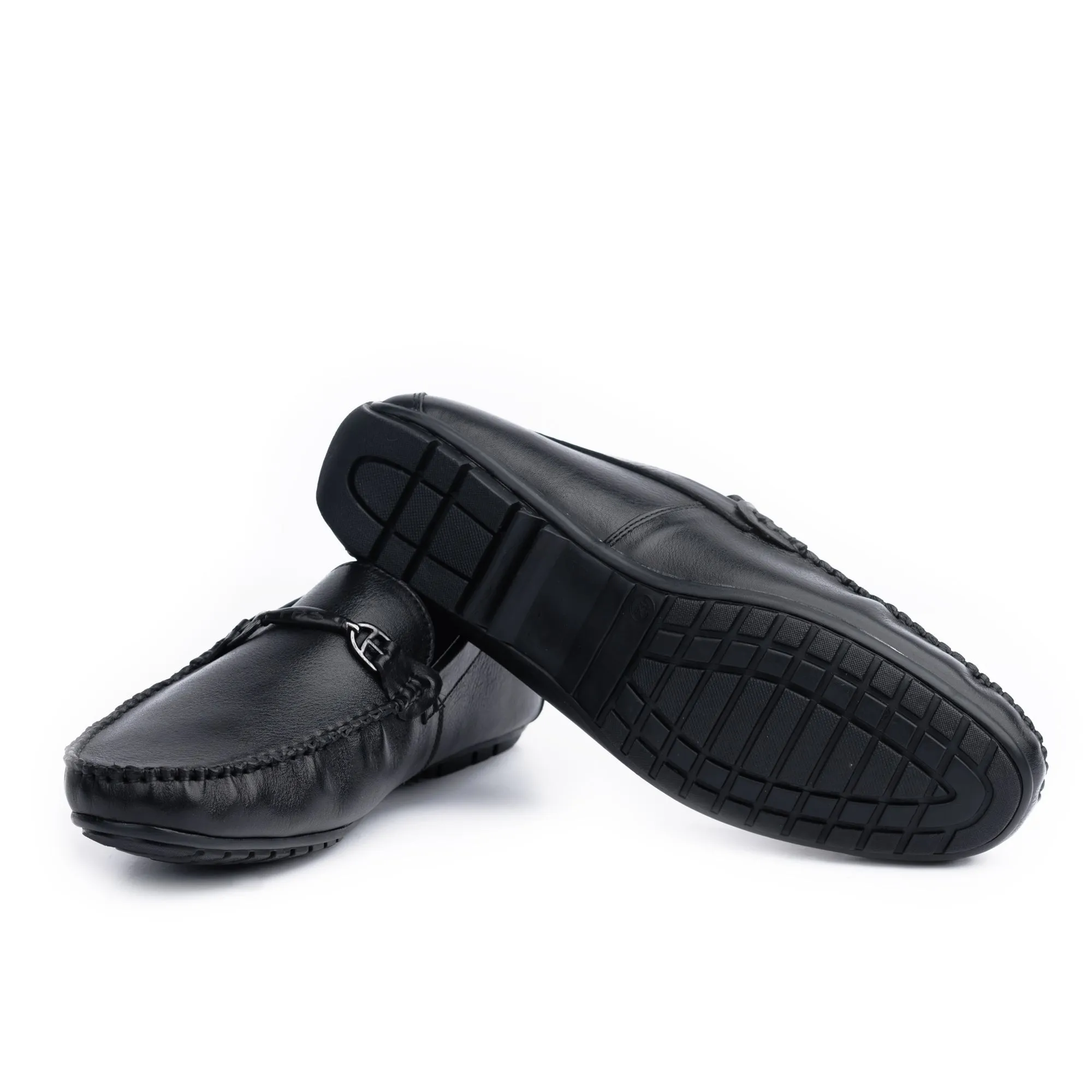 Metallic Buckle Moccasin - Black