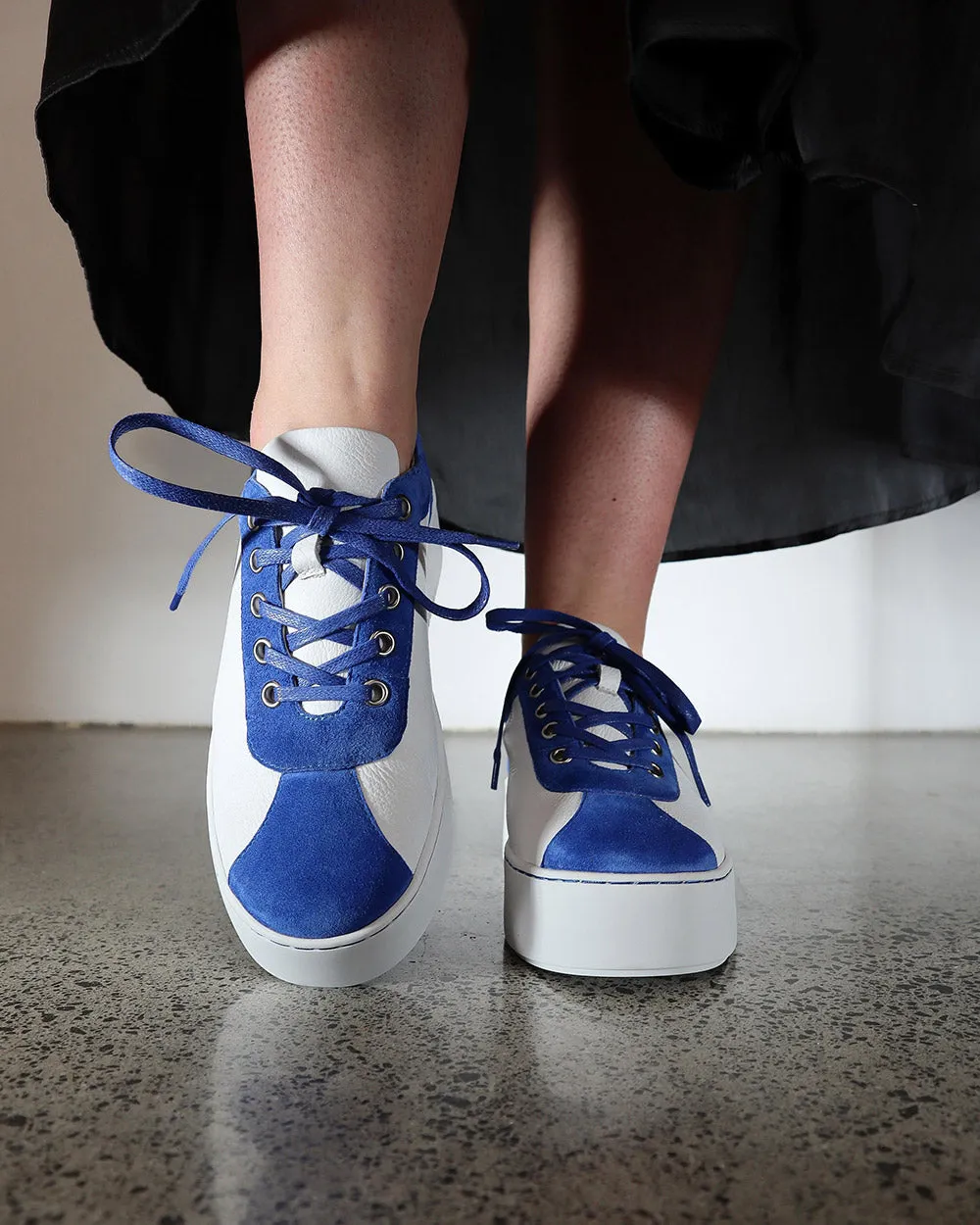 Minx Strike Cobalt Suede White Nappa Sneaker