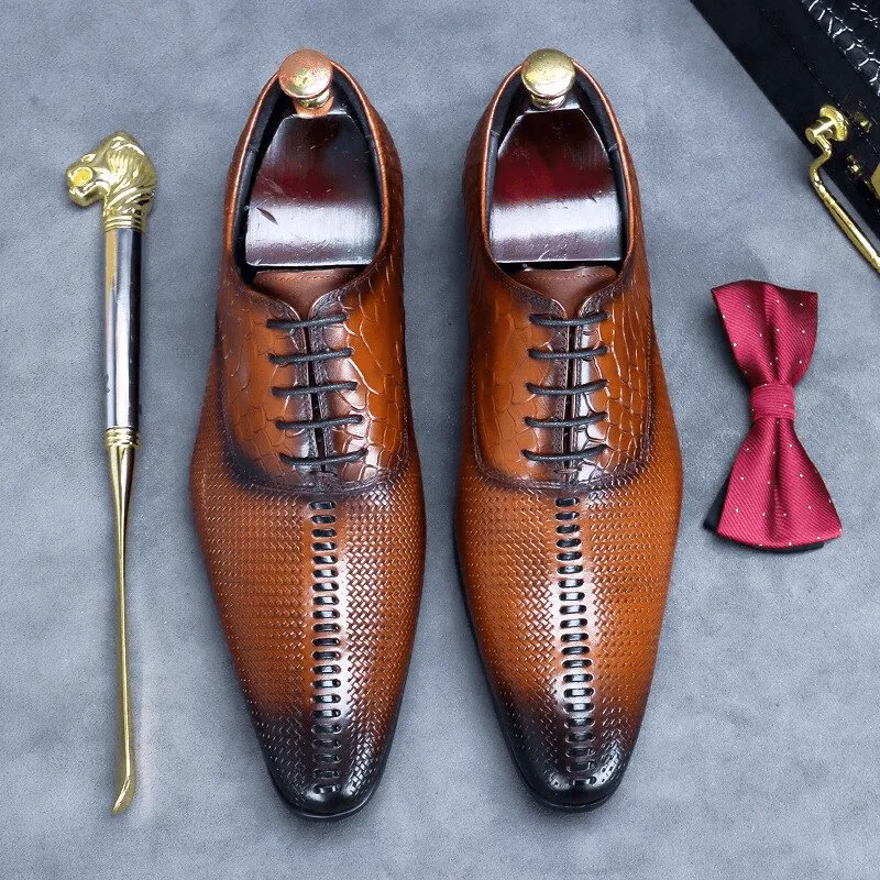 Original Design Men's Flat Shoes / Luxury Lace-up Leather Oxford Shoes / Fashion Footwear