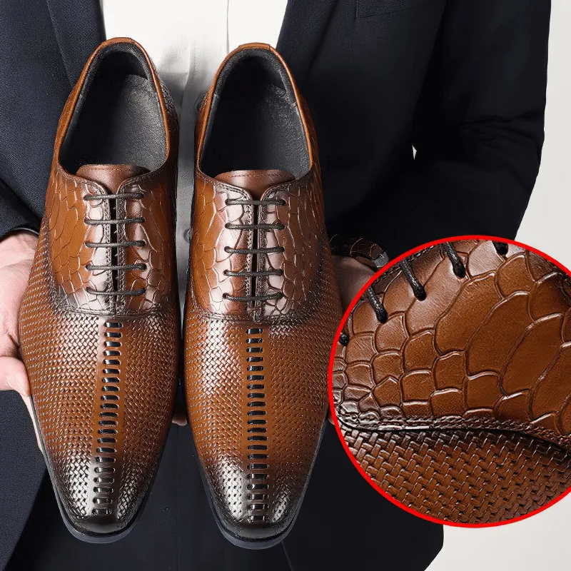 Original Design Men's Flat Shoes / Luxury Lace-up Leather Oxford Shoes / Fashion Footwear