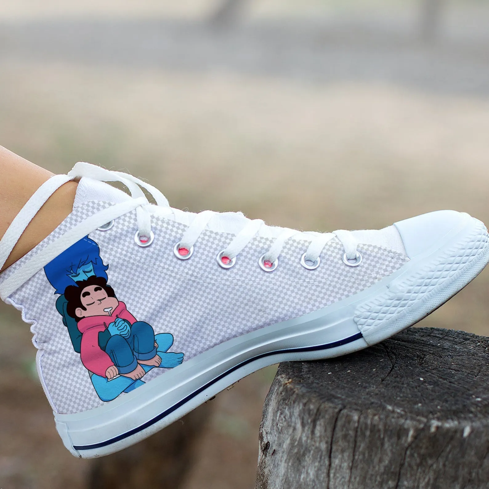 Pearl Custom Shoes, Steven Universe Movie, Cartoon Hightops, Cartoon Network Shoes, Custom Hi Tops, Steven Universe Cartoon Character