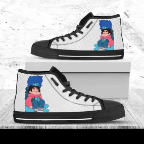 Pearl Custom Shoes, Steven Universe Movie, Cartoon Hightops, Cartoon Network Shoes, Custom Hi Tops, Steven Universe Cartoon Character