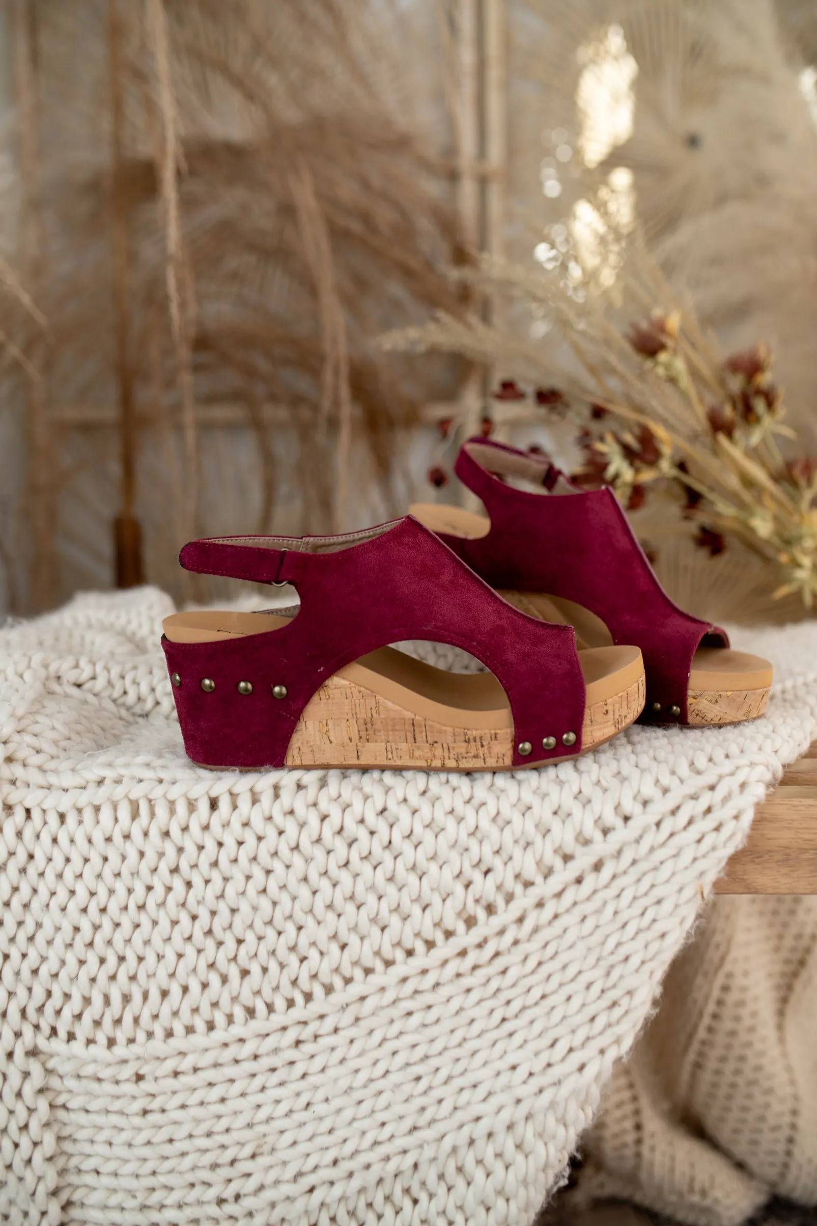 "Carley" Dark Red Suede