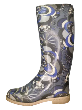 Size 40 - Emilio Pucci Blue Patterned Rain Boots