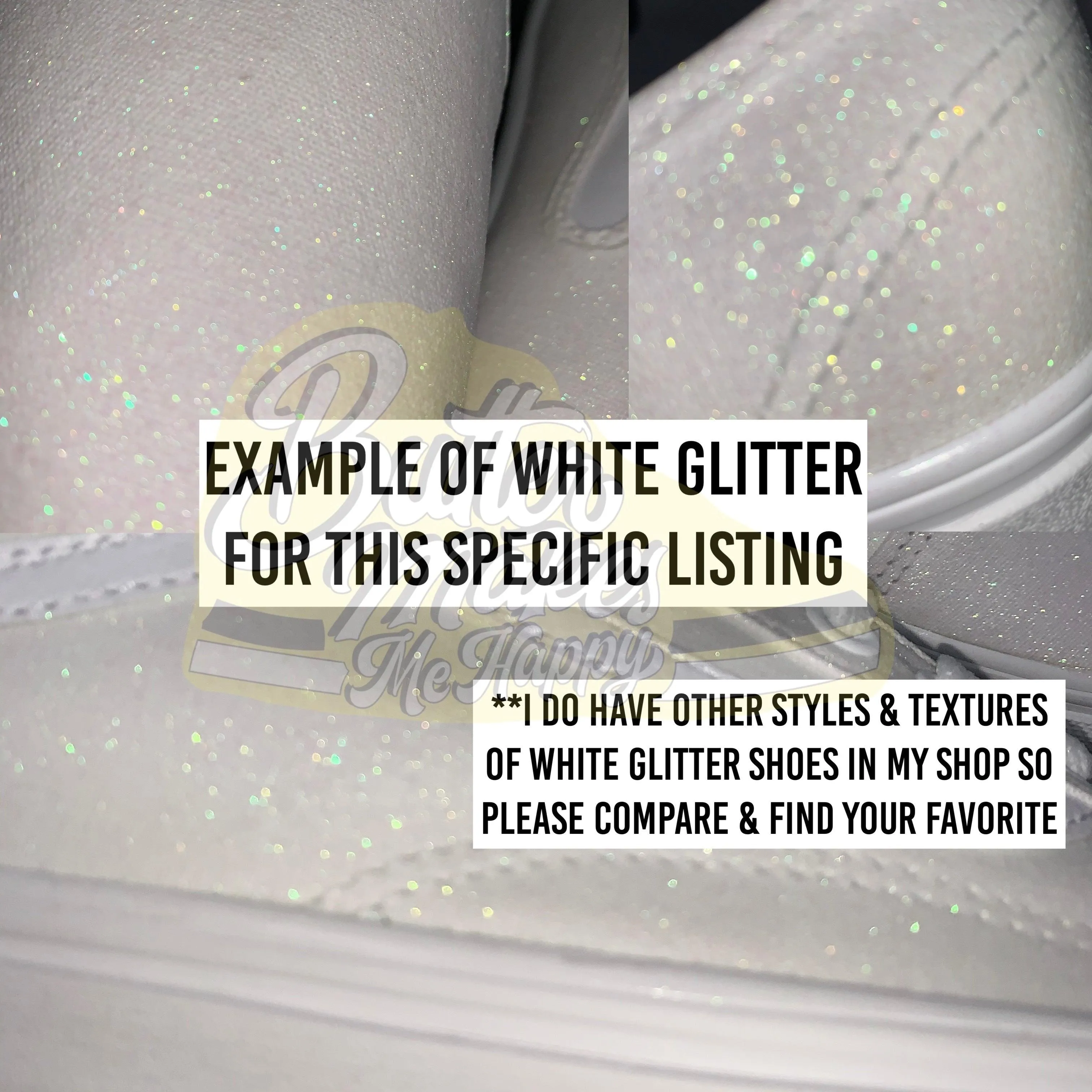 White Glitter Shoes