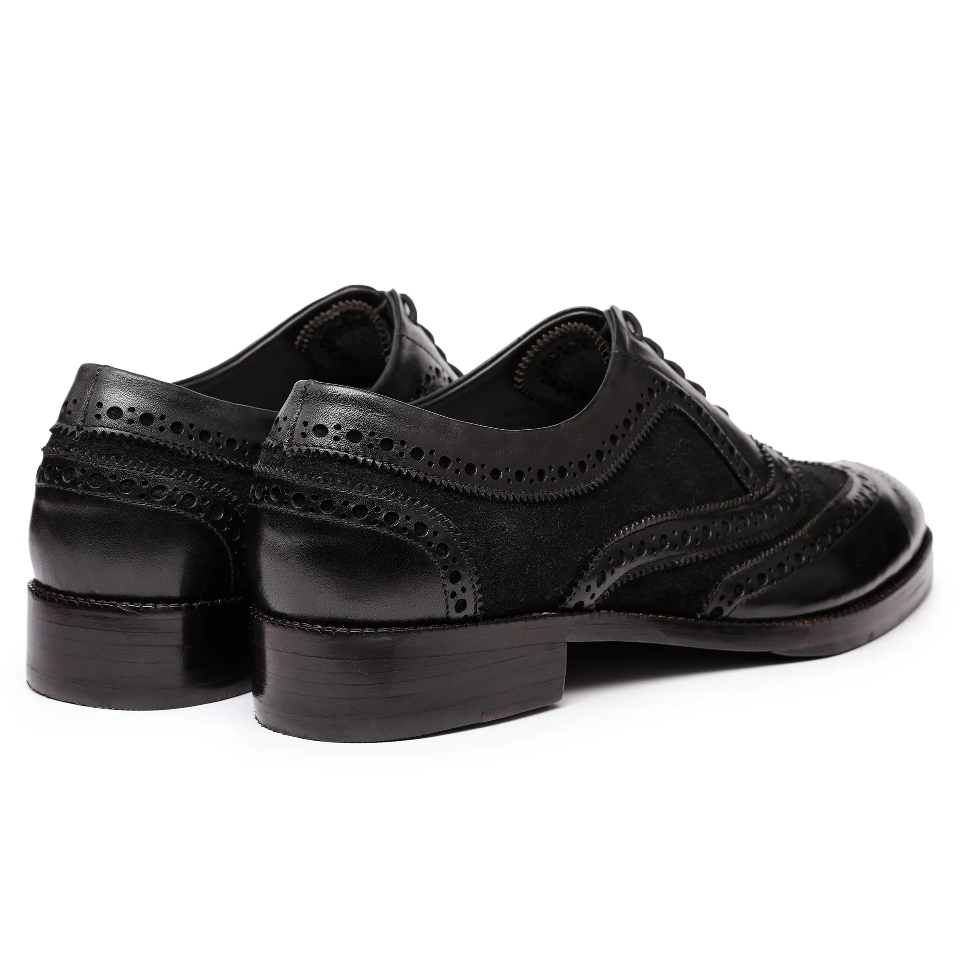 Wingtip Brogue Oxford- Black Suede