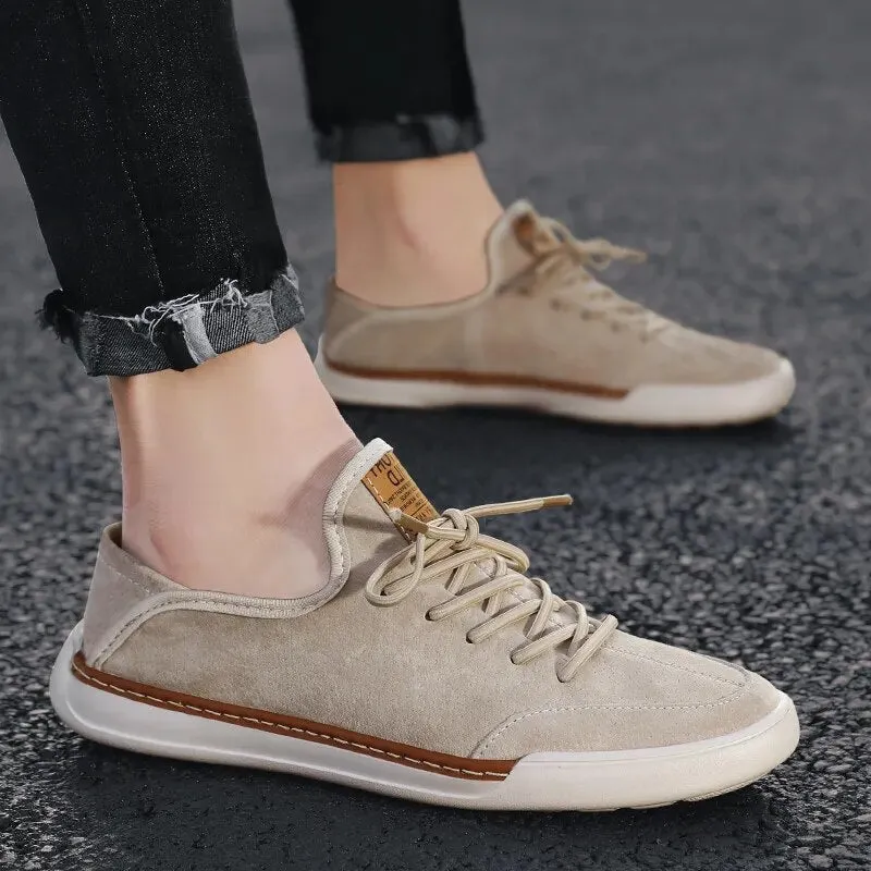 Xituodai  Spring Summer New Handmade Genuine Leather  Men's Shoes Fashion Casual  Sneakers  Wild Flat  wear-resistant Men's Shoes